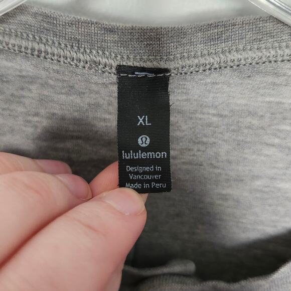 LULULEMON 5 Year Basic Long Sleeve Henley Shirt Heathered Black - Picture 3 of 5